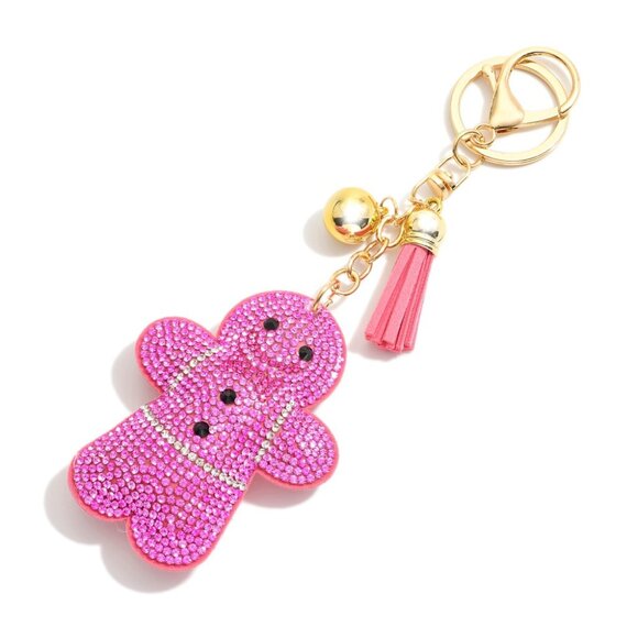 One Blessed Nana Accessories - NWT BOUTIQUE  RHINESTONE STUDDED PUFFER GINGERBREAD MAN KEY CHAIN/BAG TAG